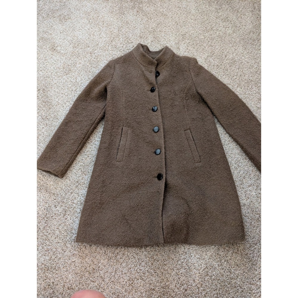 Victoria's Secret Brown Bouclé Mock Neck Button Front Coat Size 12 304424-3RX